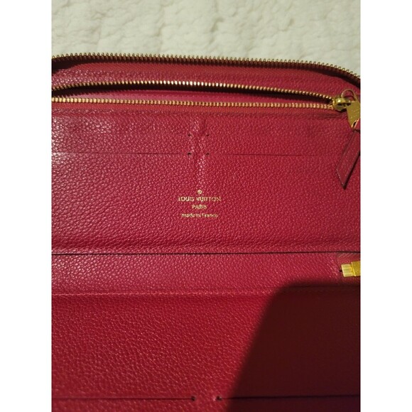 Authentic Louis Vuitton Monogram Implant Zippy Wallet Red - Picture 12 of 14